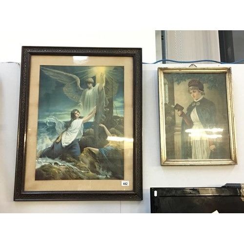 442 - 2 framed and glazed religious prints