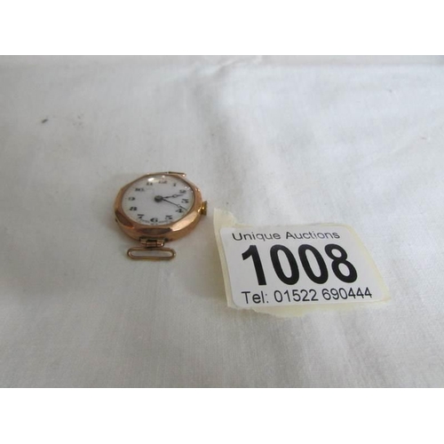 1008 - A ladies gold watch head