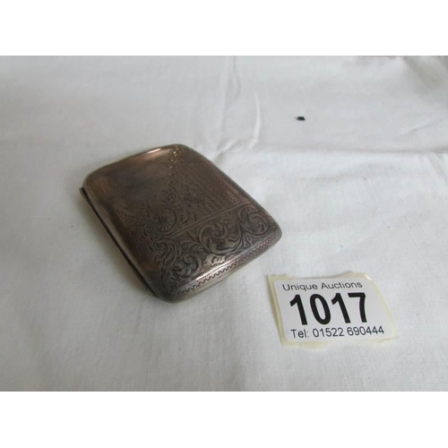 1017 - A silver cigarette case, approximately 55gm