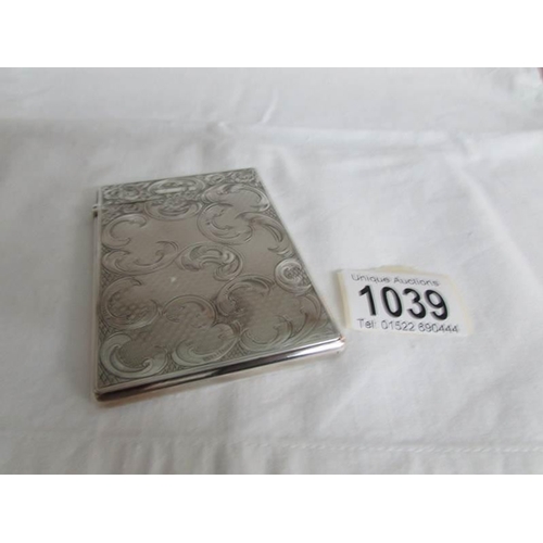 1039 - A H M silver card case, London 1859, Hunt & Roskill