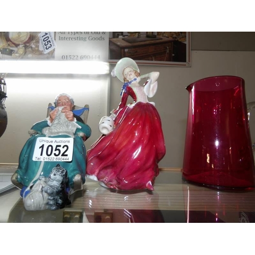 1052 - A Royal Doulton 'Autumn Breeze' figurine and a second quality 'Twilight' figure