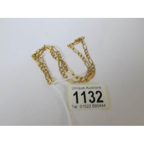 1132 - A 9ct gold fetter link necklace, 12.5 gms