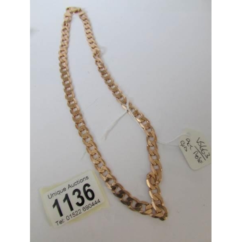 1136 - A 9ct rose gold necklace, 42.7 gms