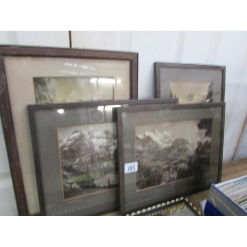 285 - 4 framed and glazed prints