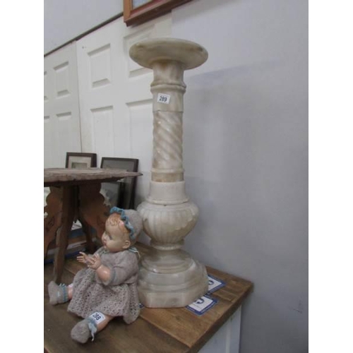 289 - An alabaster column plant stand