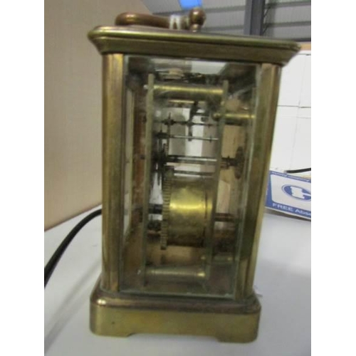 31 - A brass carriage clock