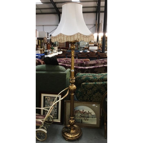 357 - A good 'Giltwood' standard lamp with shade