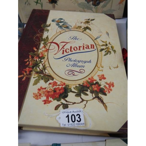 103 - 6 Vintage style photograph albums.