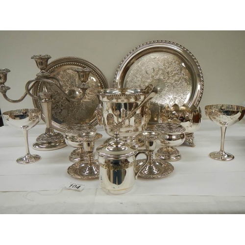 104 - 9 items of good silver plate.