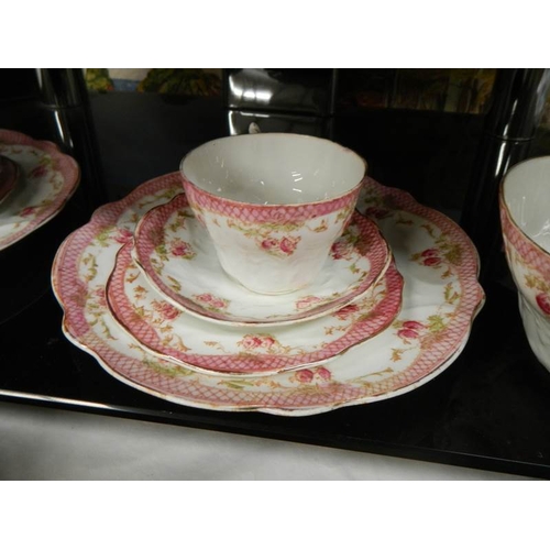 107 - A Victorian china tea set, 35 pieces.