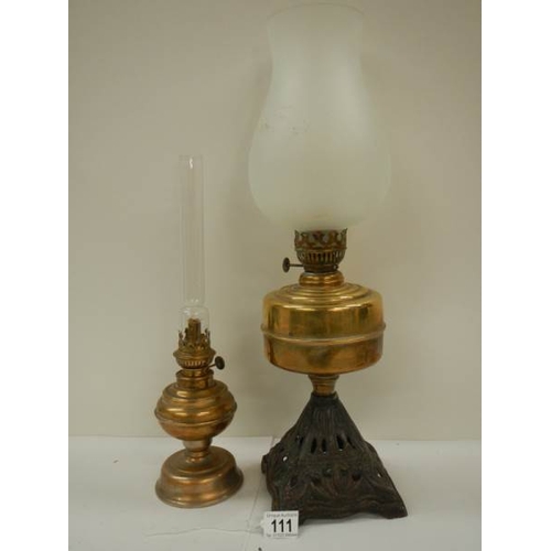 111 - 2 Victorian oil lamps