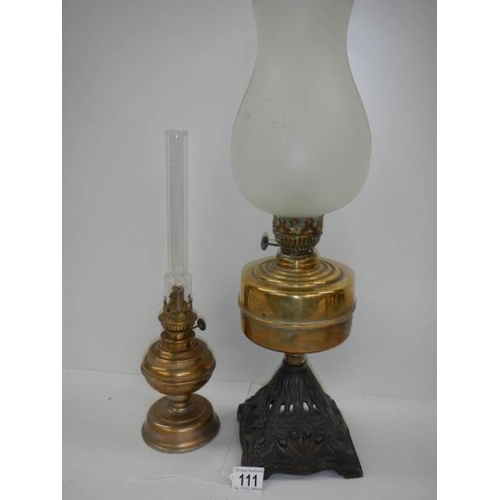 111 - 2 Victorian oil lamps