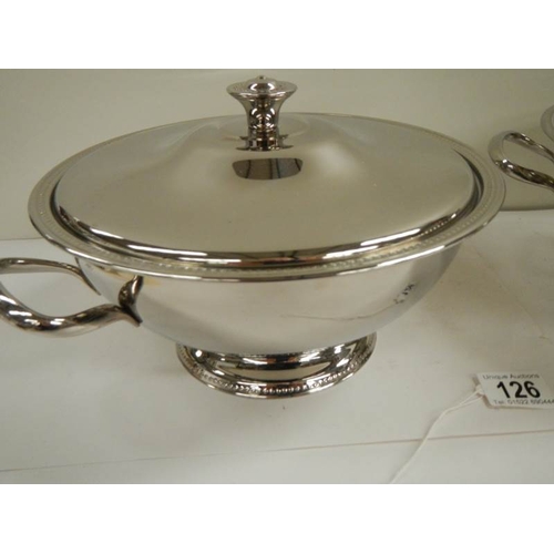 126 - 2 silver plated tureens  by Guy Degrenne.