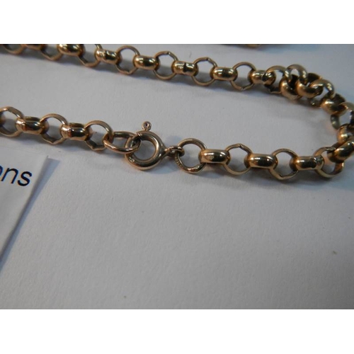 16 - A 31'' long 9ct gold chain, approximately 29 grams,