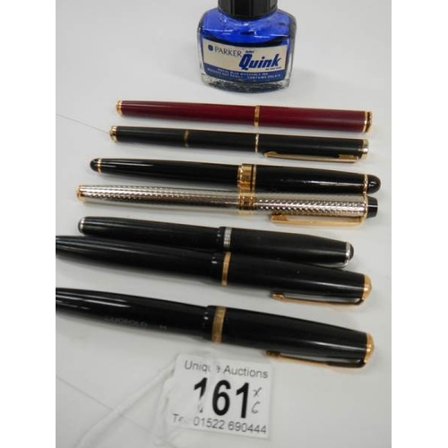 161 - A quantity of old fountain pens.