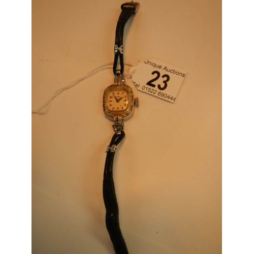 23 - A ladies Timex Art Deco wrist watch in working order.