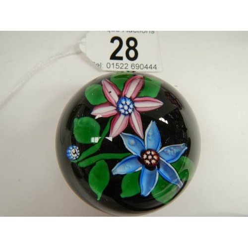 28 - 5 millifiore paperweights including one incorporated in to a door handle.