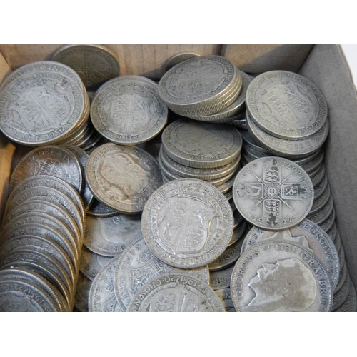 37 - Approximately 1830 grams of British pre 1947 silver half crowns.