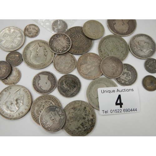 4 - A mixed lot of British pre 1947 silver coins, approximately 198 grams, 7 ounces