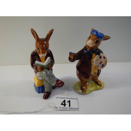 41 - 2 Royal Doulton Bunnikins figures being Grandpa's Stories 1975 and The Artist 1975.