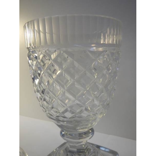 43 - A mid 20th century cut glass lidded jar, approximately 15'' tall, in good condition.