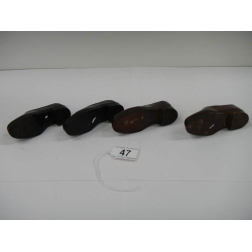 47 - 2 pairs of miniature gent's leather shoes, possibly traveller's samples.