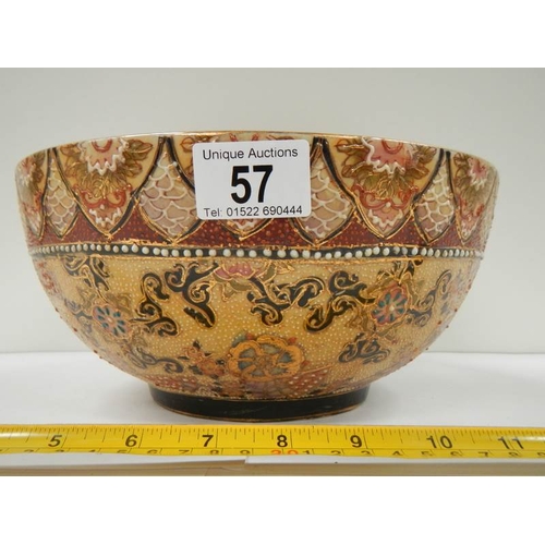 57 - A mid to late 20th century hand painted bowl, 9.5'' diameter.