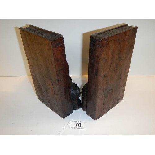 70 - A pair of Black Forest book ends, 7.5'' tall.