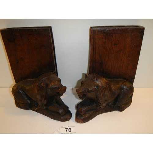 70 - A pair of Black Forest book ends, 7.5'' tall.