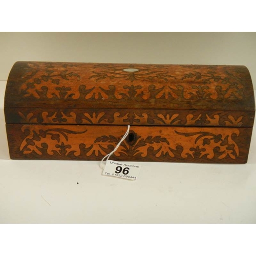 96 - A Victorian inlaid glove box.