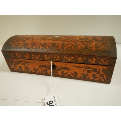 96 - A Victorian inlaid glove box.