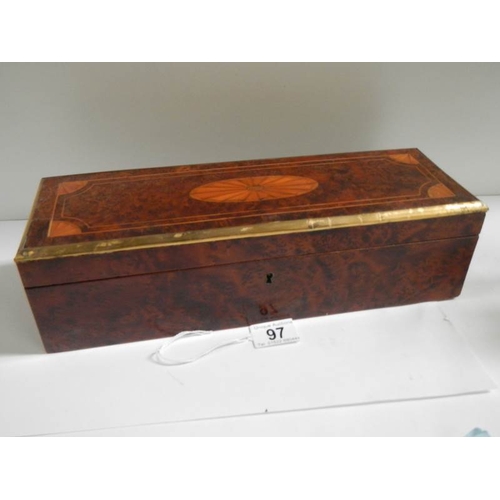 97 - An inlaid birds eye maple glove box.