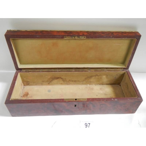 97 - An inlaid birds eye maple glove box.