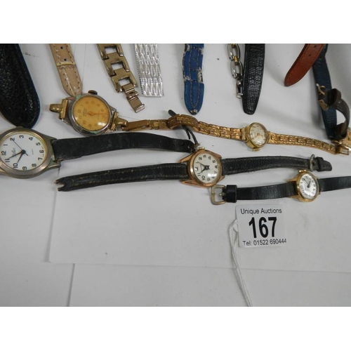 167 - A mixed lot of ladies and Gent's wrist watches, (approximately 23).