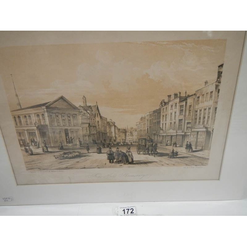 172 - A set of 3 framed and glazed architectural prints of Shrewsbury. Published by W Wilde, Shrewsbury.