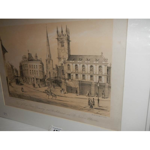 172 - A set of 3 framed and glazed architectural prints of Shrewsbury. Published by W Wilde, Shrewsbury.