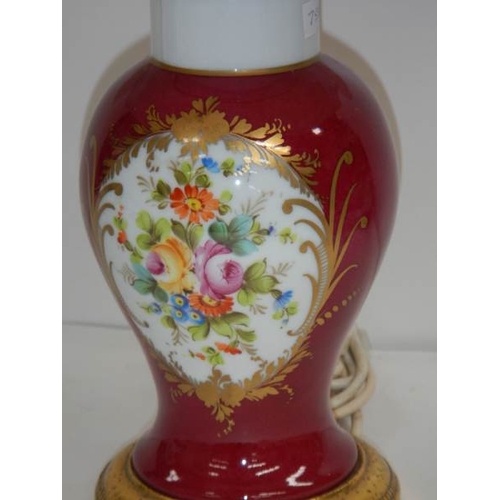 178 - A hand painted table lamp