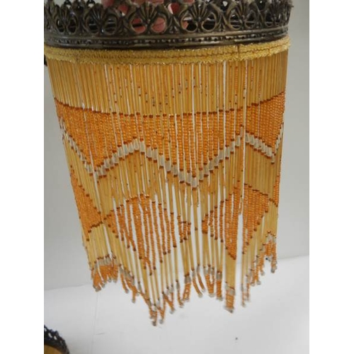 187 - 2 glass beaded lamp shades