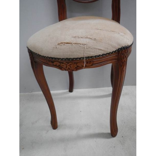 199 - A good Edwardian bedroom chair, seat needs recovering otherwise in good condition,