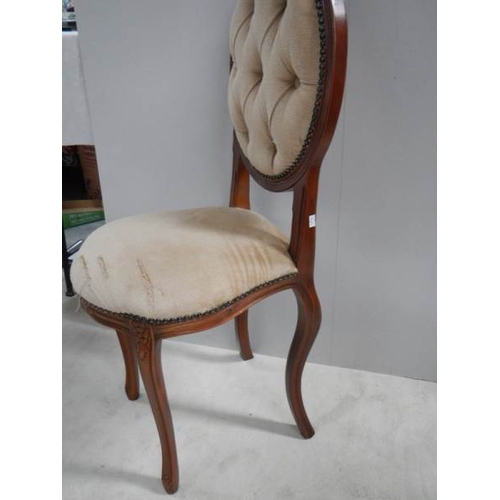 199 - A good Edwardian bedroom chair, seat needs recovering otherwise in good condition,