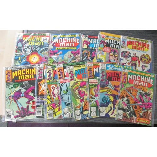 609 - 13 1970s Machine Man comics including 6,7,8,9,10,11,12,13,14,15,16,17,18