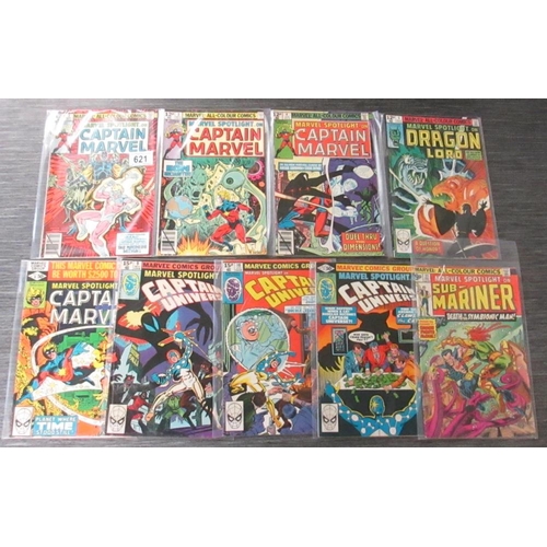 621 - 9 Marvel Spotlight comics 1976, 1979-1980 including Sub-Mariner, Captain Marvel, Captain Universe et... 