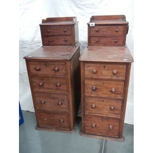 208 - A pair of Victorian bedside cabinets