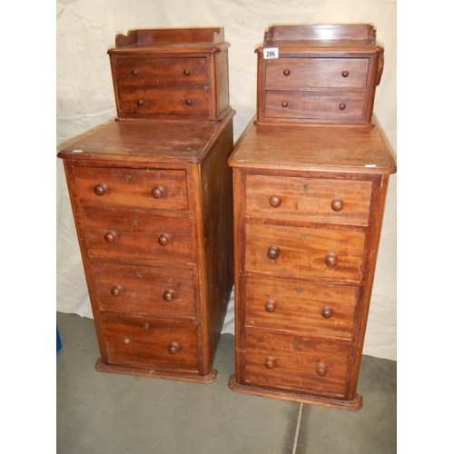 208 - A pair of Victorian bedside cabinets