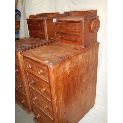 208 - A pair of Victorian bedside cabinets