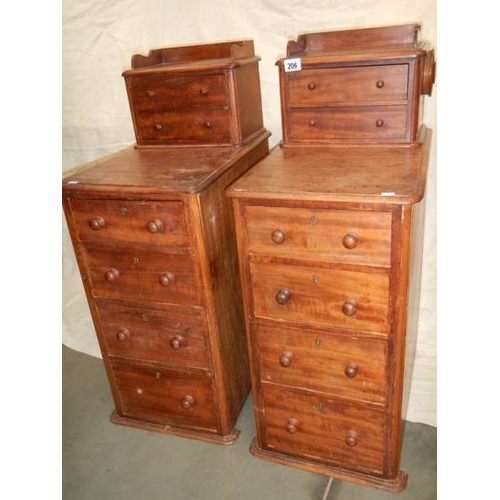 208 - A pair of Victorian bedside cabinets