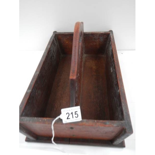 215 - An old mahogany cutlery box