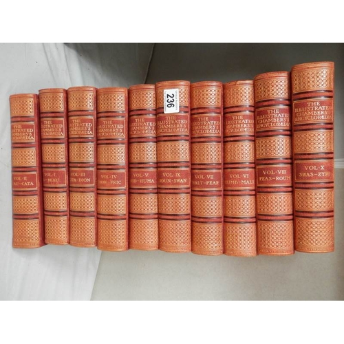 236 - 10 volumes - leather bound encyclopaedias.