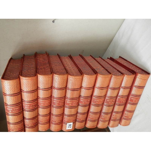 236 - 10 volumes - leather bound encyclopaedias.