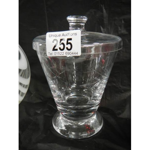 255 - 7 items of good glass including Murano vase, Swedish, and cranberry.